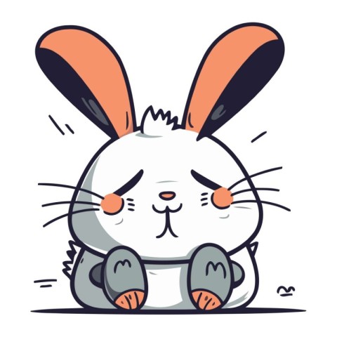 Cute cartoon rabbit. Vector illustration of a funny little rabbi