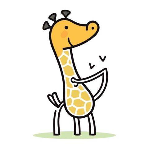 Cute giraffe. Vector illustration of a cartoon giraffe.