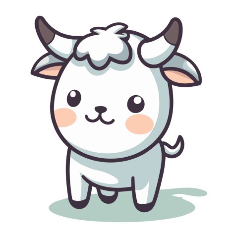 Cute cartoon cow. Vector illustration isolated on a white backgr