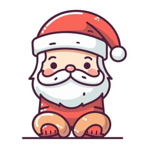 Santa Claus cute character. Christmas and New Year cartoon vecto