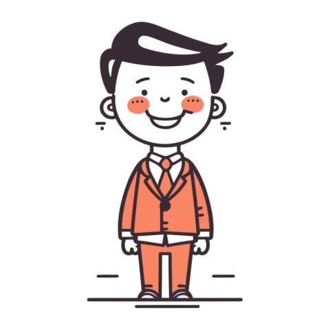 Character illustration design. Businessman happy cartoon style.