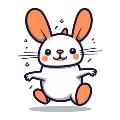 Cute cartoon bunny vector illustration. Cute rabbit character de