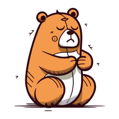 Cute cartoon bear. Vector illustration of a cute little bear.