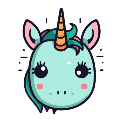 Cute unicorn. Vector illustration in cartoon style. Isolated on