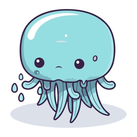 cute jellyfish cartoon character vector illustration design. eps