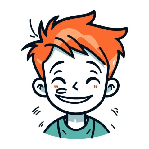 Smiling boy face. Cute cartoon character. Vector illustration.