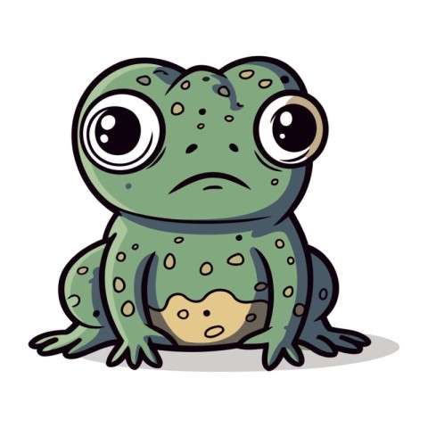 Cute cartoon frog. Vector illustration isolated on a white backg