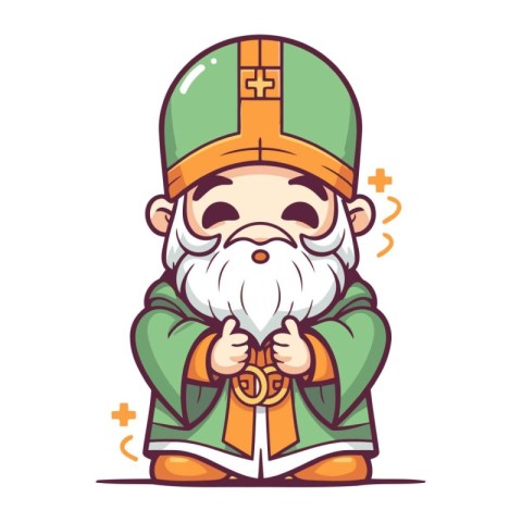 Leprechaun. Sticker for your design. Vector illustration