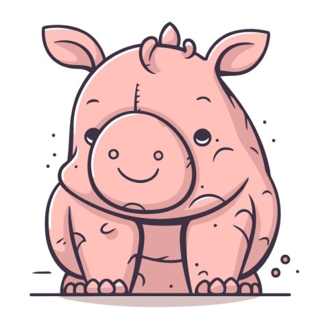 Cute cartoon hippopotamus. Vector illustration for your design.