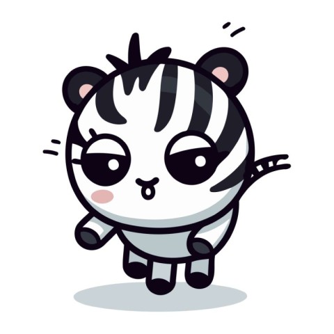 Cute Zebra Cartoon Mascot Character Vector Illustration Design