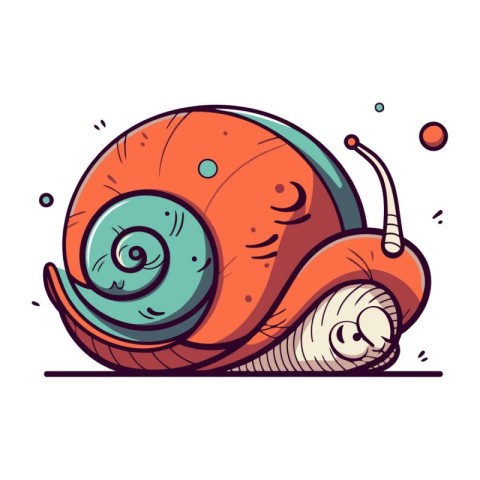 Cartoon snail. Vector illustration. Isolated on white background