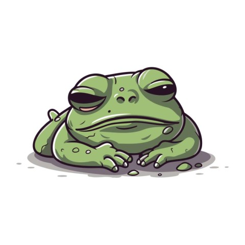 Frog cartoon vector illustration. Isolated on a white background