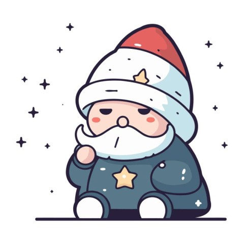 Cute santa claus character. Vector illustration in cartoon style