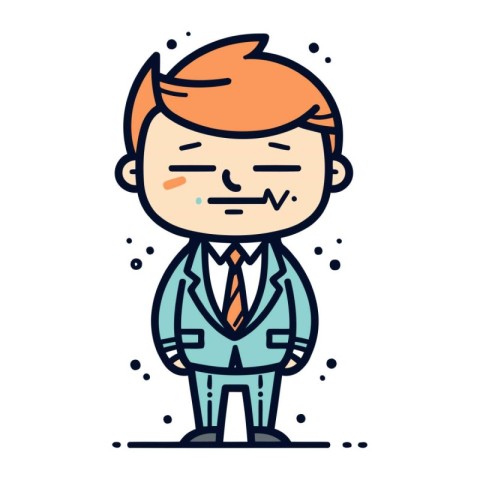 Character illustration design. Businessman sad cartoon.eps10.cle