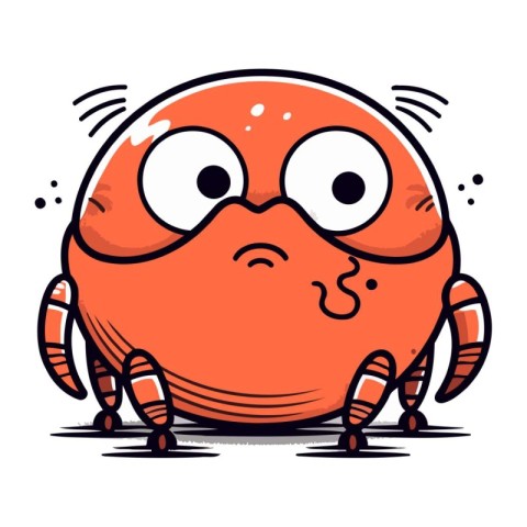 Cute cartoon crab. Vector illustration isolated on a white backg