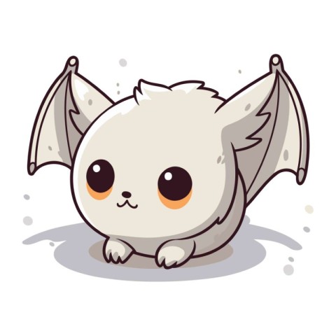 Cute cartoon bat. Vector illustration isolated on a white backgr