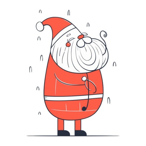 Cartoon Santa Claus. Vector illustration in flat design style. I