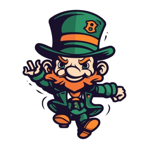 Leprechaun Cartoon Mascot. Vector illustration.