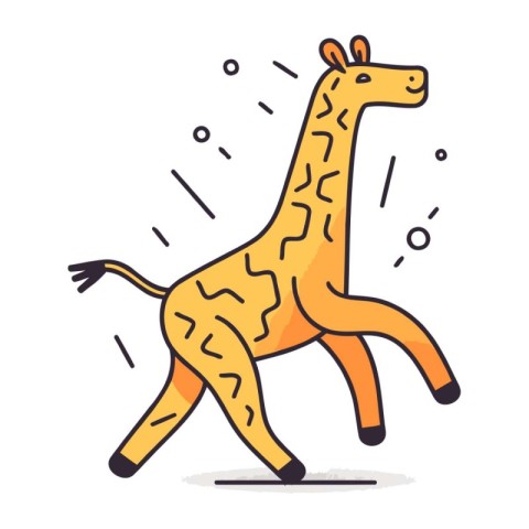 Cartoon giraffe. Cute funny animal. Vector illustration.