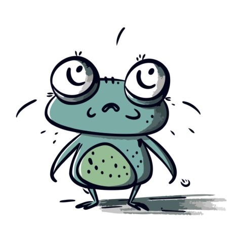 Frog with big eyes. Vector illustration of a cartoon frog.