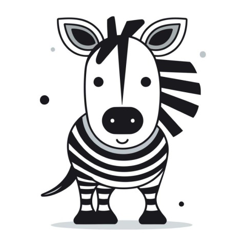 Zebra zebra animal cartoon vector illustration. Cute cartoon zeb