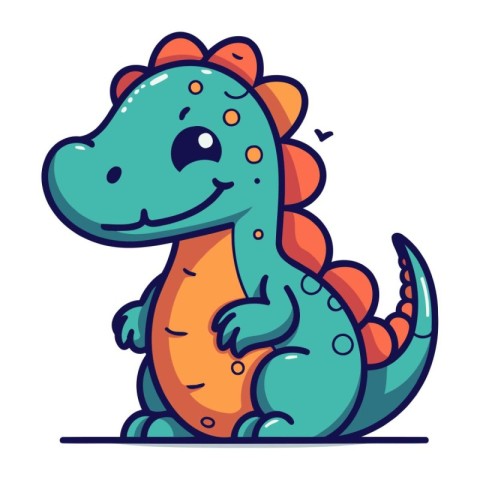 Cute cartoon crocodile character. Colorful vector illustration i