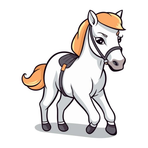 Horse cartoon isolated on a white background. Vector illustratio