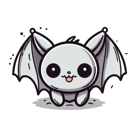 Cute Bat Cartoon Mascot Character Design Vector Illustration.