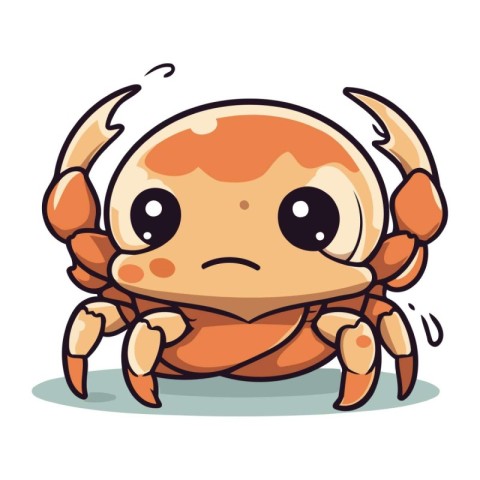 Cute cartoon crab. Vector illustration isolated on a white backg