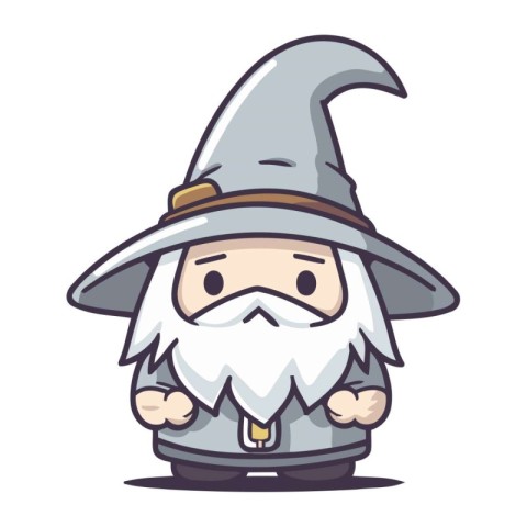 Witch gnome character cartoon style vector illustration. Hallowe