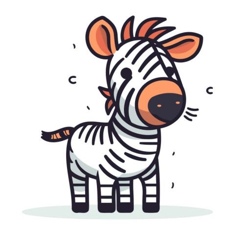 Zebra. Cute cartoon character. Colorful vector illustration.