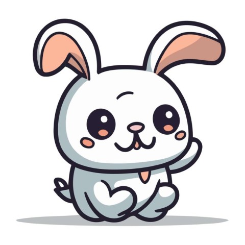 Cute rabbit character vector illustration. Cute cartoon bunny wi