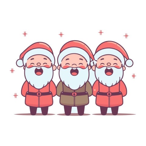 Cartoon santa claus family. Merry Christmas and Happy New Year.