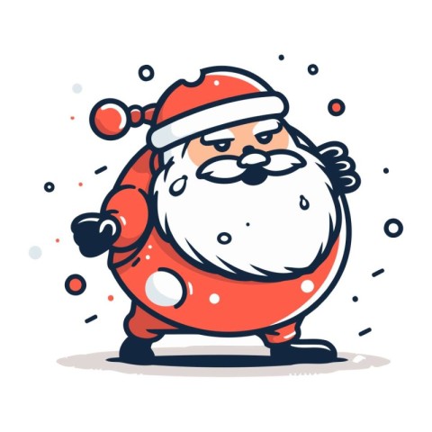 Santa Claus vector illustration. Cute cartoon character. Merry C