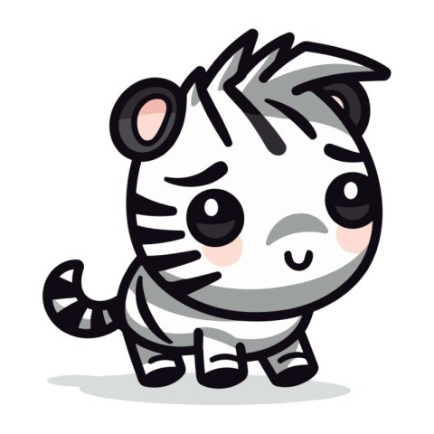 Cute Zebra Cartoon Mascot Character Vector Illustration.