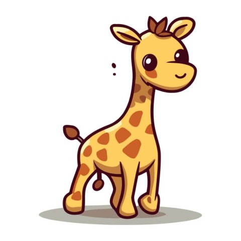 Cute cartoon giraffe. Vector illustration isolated on white back