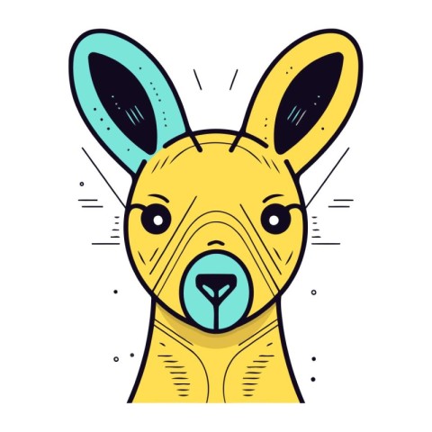 Cute cartoon dog with big ears. Vector illustration in doodle st