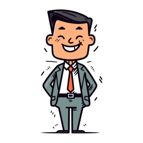 Smiling businessman cartoon character. Vector illustration in do