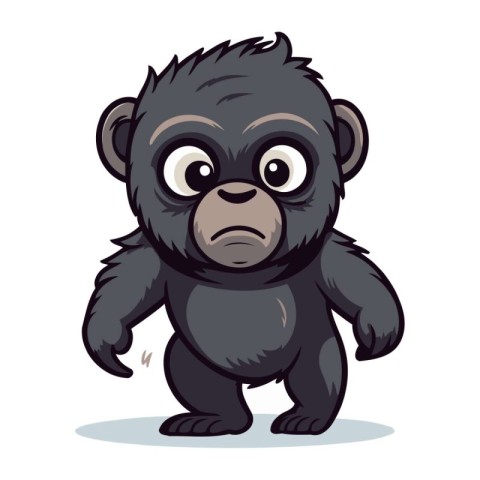 Gorilla Cartoon Character Mascot Illustration Isolated on White