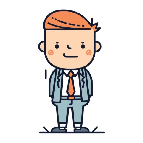 Character businessman with elegant suit. Vector illustration des