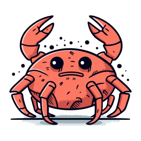 Cute cartoon crab. Vector illustration of a cute sea animal.