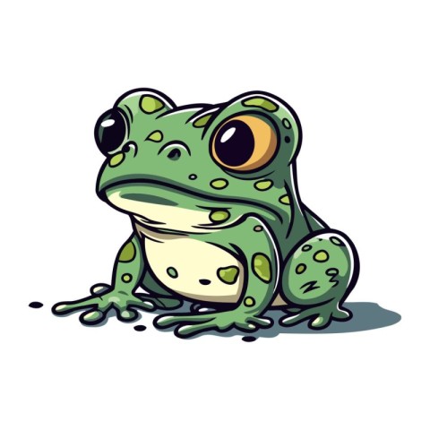 Cute cartoon frog isolated on a white background. Vector illustr