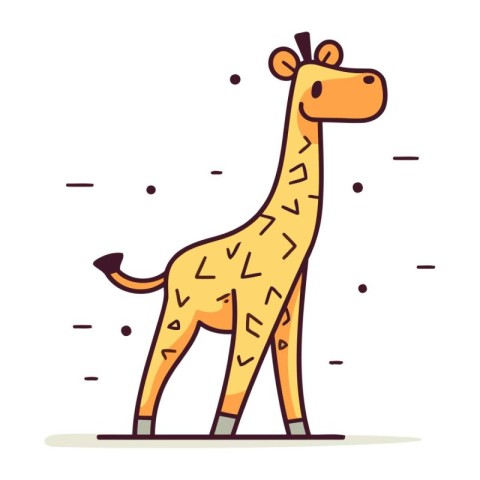 Cute cartoon giraffe. Vector illustration in a flat style.