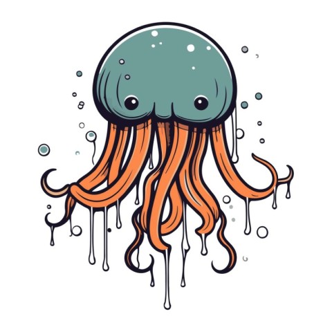 Jellyfish vector icon. Cartoon illustration of jellyfish vector