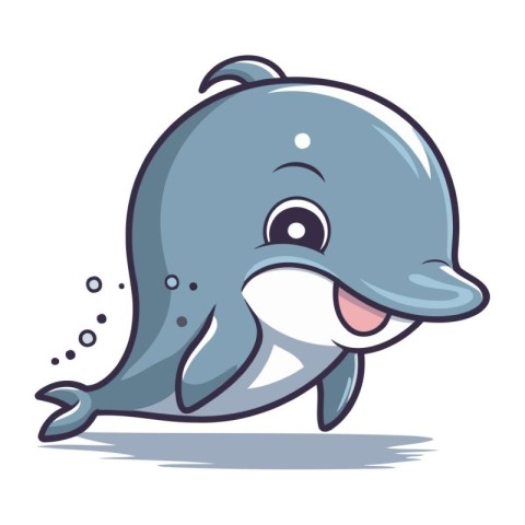 Whale character cartoon style. Vector illustration. Isolated on