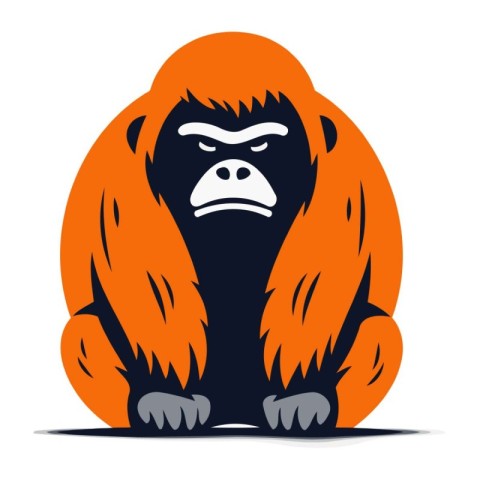 Gorilla vector illustration isolated on a white background. Gori