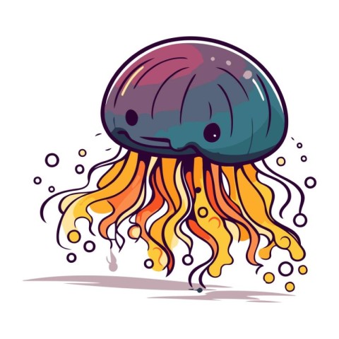 Cartoon jellyfish. Vector illustration of a cartoon jellyfish.