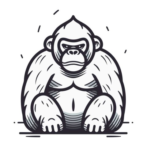 Gorilla. gorilla or gorilla. ape or ape vector illustration