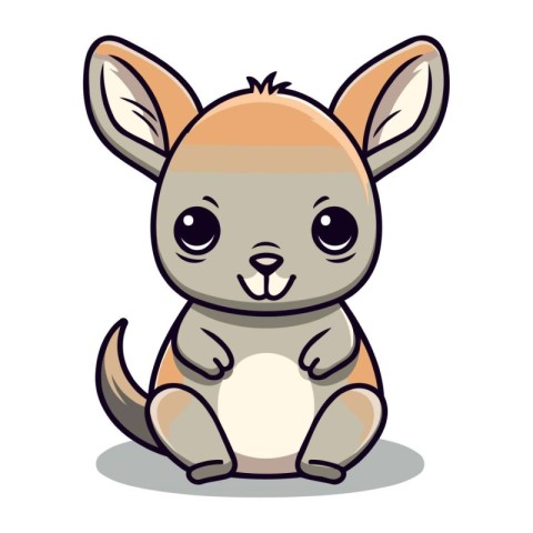 kangaroo cute animal cartoon on white background vector illustra