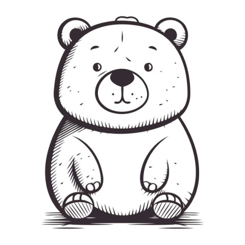 Cute cartoon teddy bear on white background. Vector illustration